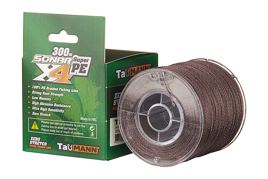 Шнур плетеный #10.0/0.52мм 45.5кг (100.1LB) TauMANN Sonar PEx4, 300 м, Dark Green